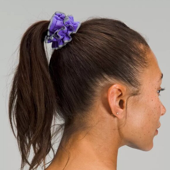 *Lululemon* Light Locks Scrunchie Skinny x 4 (Brown, Black, Purple, Green). - Picture 8 of 9